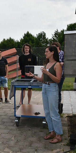 Anja Kaul und Daniel Rank bei der Vorstellung der ORBIT-Methanisierungsanlage. Foto: Sandra Seidl