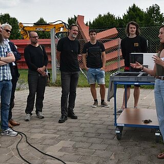 Anja Kaul und Daniel Rank bei der Vorstellung der ORBIT-Methanisierungsanlage. Foto: Sandra Seidl